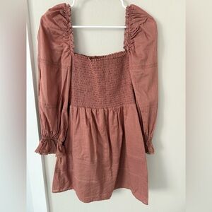 Reformation Smocked Long Sleeve Dress